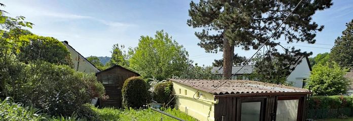 Garten mit Geräte-Schuppen