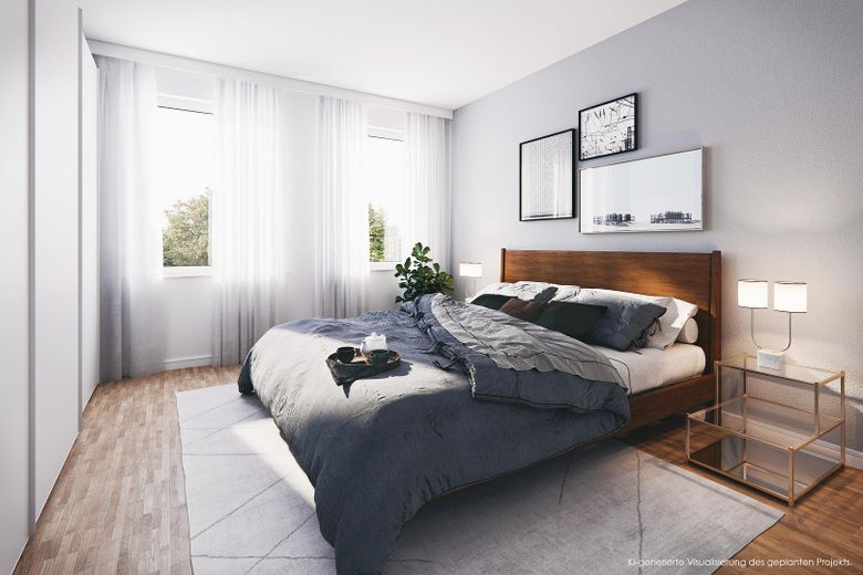 Nur noch 2 Einheiten im Projekt: Neubau-Erstbezug mit Balkon & Stellplatz – Schlafzimmer