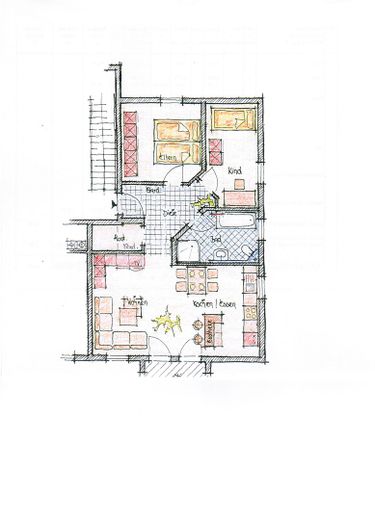 सेनफेल्ड के नए निर्माण क्षेत्र में बड़ी छत वाली आधुनिक 3.5 कमरों की नई जैसी अपार्टमेंट, बिना कमीशन के – Grundriss