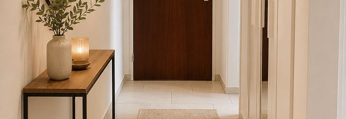 Gepflegte 3-Zimmerwohnung in Toplage von Heilbronn Ost – Flur - Home Staging KI
