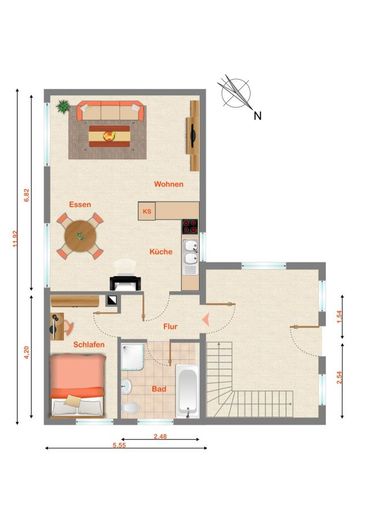 Gemütlicher Bungalow mit Erweiterungspotenzial bei Beeskow zu verkaufen. Schauen Sie vorbei... – Grundriss Bungalow