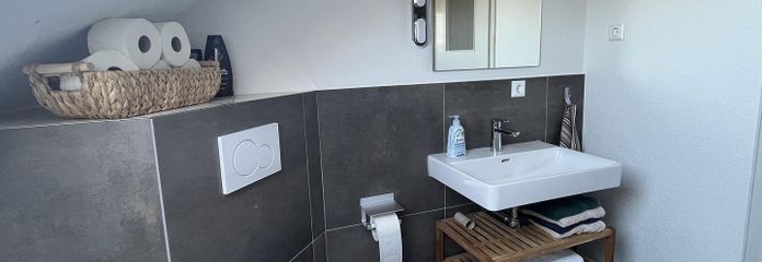 Badezimmer mit Dusche WC im DG