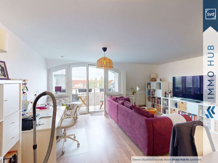 ++ RENDIMENTO LORDO DA LOCAZIONE PREVISTO DEL 4%, BALCONE, POSTO AUTO – APPARTAMENTO BILOCALE NEL QUARTIERE SUD DI LIPSIA ++ – 5769254-7CWo9ragzBeYsWioYHXwEHxp-Wohnzimmer_ -overlay.jpg