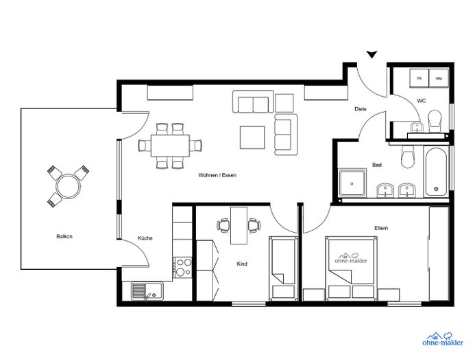 Zentrale 3,5-Zi.-EG-Wohnung,92m²,barrierefrei TG-provisionsfrei – Foto 14