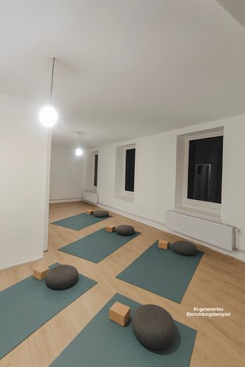 Vielseitig nutzbare Gewerbeflächen in St. Georg – frisch renoviert – KI-Einrichtungsbeispiel