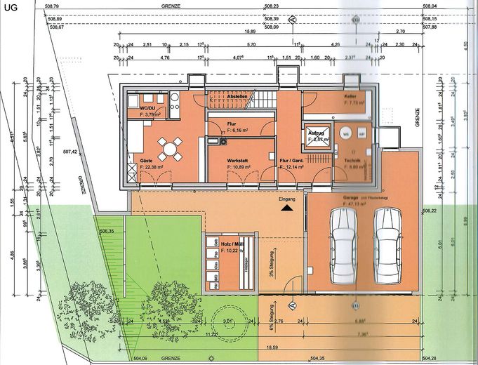 Casa unifamiliare indipendente in una posizione speciale ai margini dei campi, con ampie superfici terrazzate – Grundriss UG