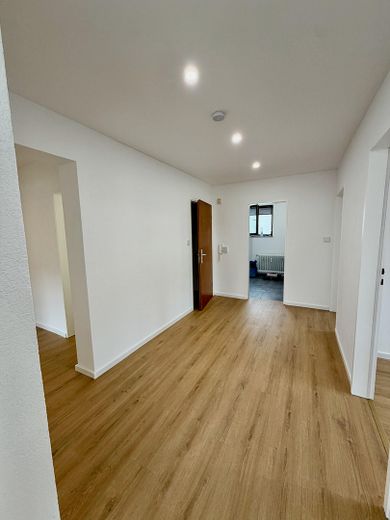 Vollständig frisch renovierte 4-Zimmer-Wohnung mit Balkon und neuer Einbauküche – Flur in alle Räume