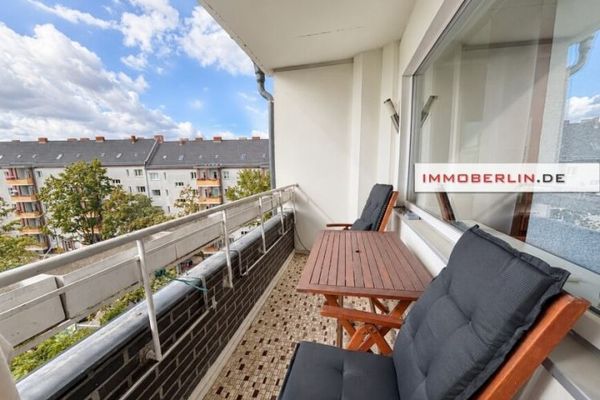IMMOBERLIN.DE - Hell & gemütlich! Wohnung mit Südloggia & Lift nahe Tempelhofer Feld