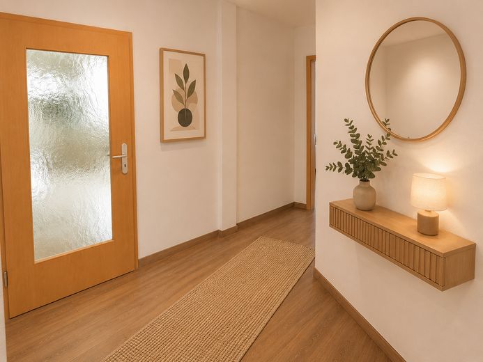 Clevere Kapitalanlage: Charmante 1-Zimmer-Wohnung in der Nähe historischer Kirche – Flur _KI