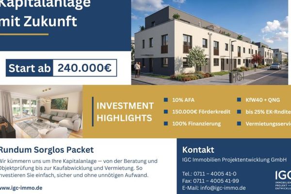 Per investitori: ottimo investimento - appartamenti QNG in BaWü