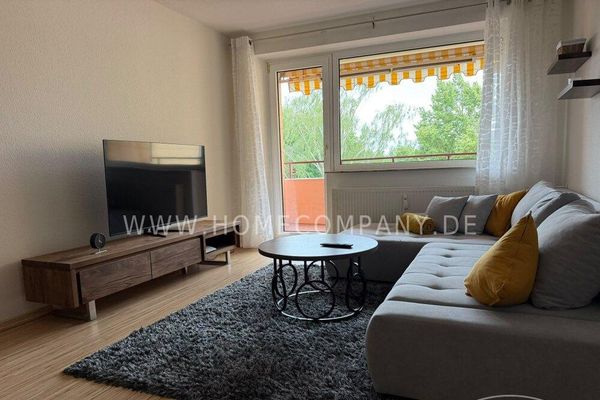 2 Zi.-Wohnung, möbliert, 4. OG, mit Loggia.