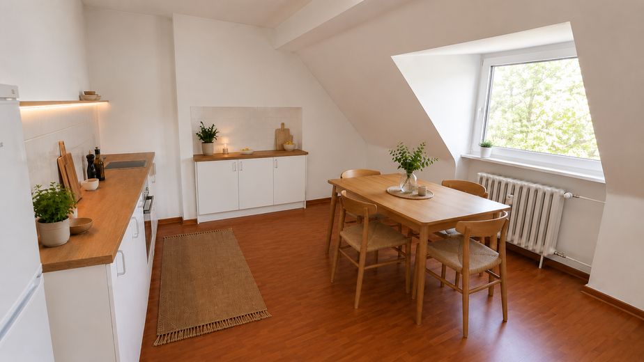 Keyifli 42 m² – merkezi konumda 2 odalı çatı katı dairesi – Einrichtungsbeispiel