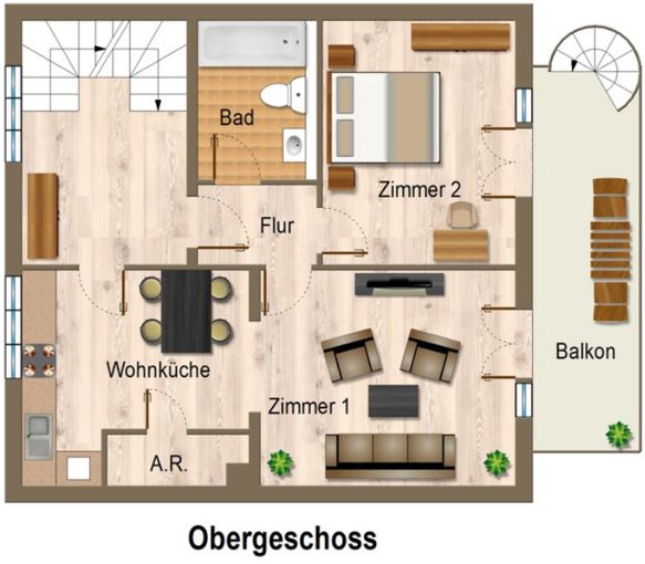 Friendly, bright 4-room apartment – Dachgeschoss