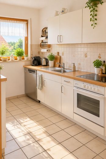 Bonito piso de 3 habitaciones con balcón soleado en Ulm-Wiblingen – Küche