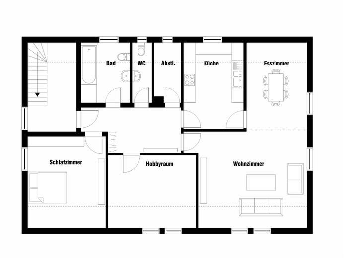 Großzügige 4-Zimmer-Dachgeschosswohnung mit 112 m² in ruhigem 4-Familienhaus in Sinntal – Foto 15