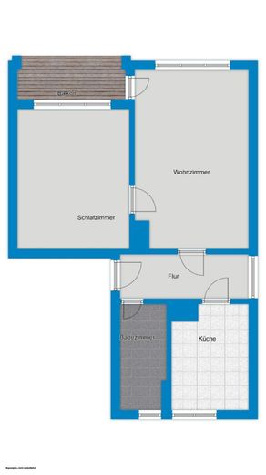 Zadbane 2-pokojowe mieszkanie z balkonem przy Merseburger Straße! – Grundriss