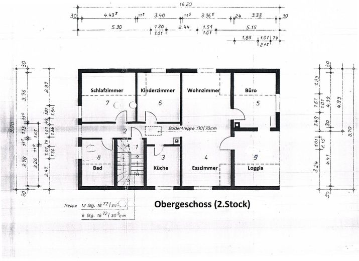 REDUZIERT:  Top Mehr-Familien-Haus in 1a Lage von Bruchsal - von Privat – 2.OG: 4 Zi Kü Bad Loggia