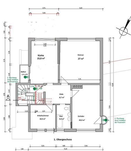 Rarità nella valle del Mühlbach – completamente ristrutturata vicino all'Ospedale universitario di Essen – WE3: 1. OG