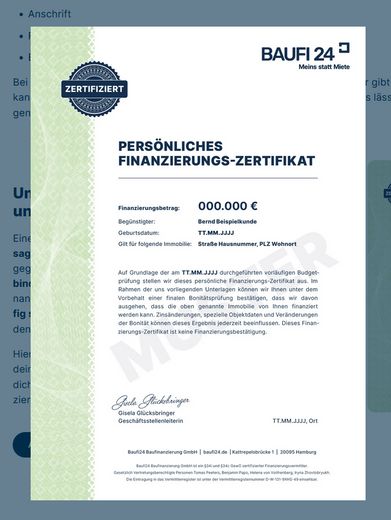 Muster - Bank - Brief - Danke