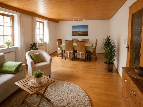 PROVISIONSFREI Großzügiges Einfamilienhaus mit Scheune und Garage in ruhiger Lage von Fladungen / Rhön – Wohnzimmer