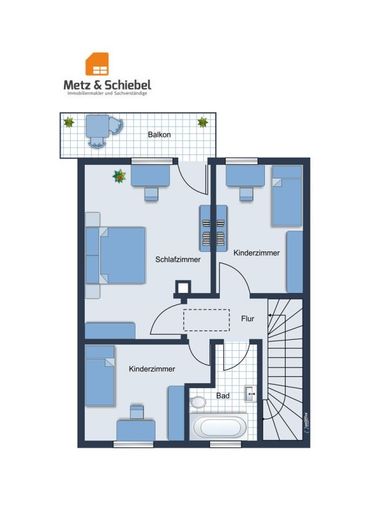 Sanierungsbedürftig, aber WOW! Unter Bodenrichtwert! DHH mit großem Garten in Wiesbaden Kohlheck! – Grundriss OG