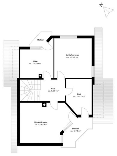 Provisionsfrei: Feldrand-Idylle trifft Smart Home – Vollklima, PV & sehr niedrige Energiekosten – Obergeschoss