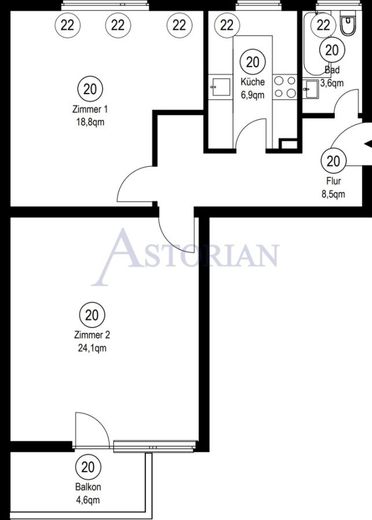 Idyllische 2-Zimmer-Wohnung mit Balkon in  Reinickendorf – Grundriss