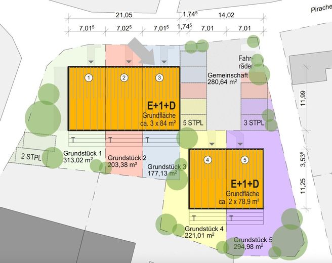 Top-Lage im 3er-Ensemble: Familienfreundliches Reihenendhaus in Obing/Frabertsham – Obing Flächenplan