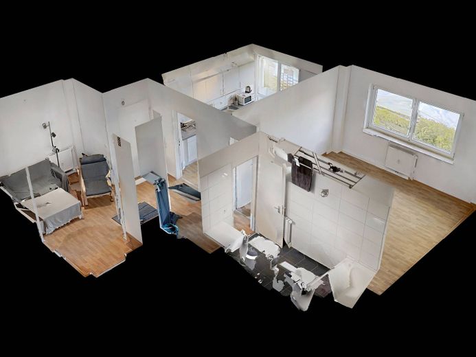 Helles WG-Zimmer in 3er-WG in Münster-Kinderhaus – 3D-Ansicht Grundriss