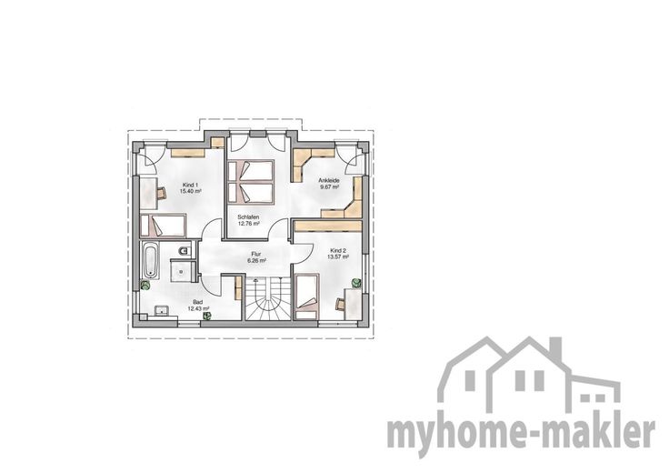 Wann genießen Sie Ihr neues  Haus mit großen Fenstern in  Pyrbaum – Kopenhangen_og