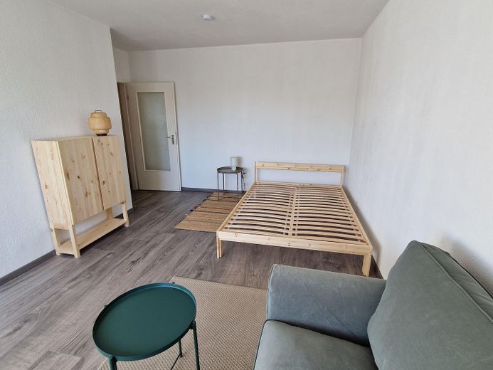 Luminoso, moderno, céntrico: elegante apartamento de 1 habitación (vacío o amueblado) – Wohnzimmer