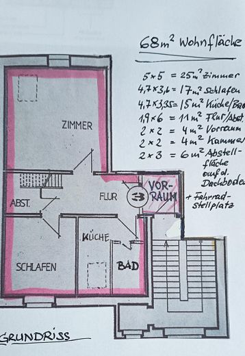 Mieszkanie typu atelier z zabudowaną kuchnią – Grundriss