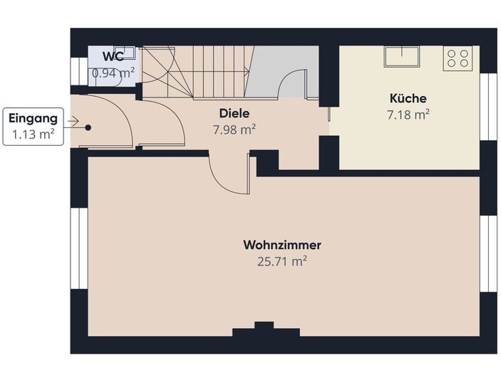 Ohlenhof | Ansprechendes Reihenmittelhaus mit Balkon und Terrasse – S&amp;P | Grundriss Erdgeschoss