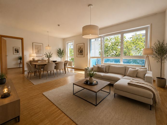 Jasne mieszkanie własnościowe z 3,5 pokojami w Heitersheim! – Wohnzimmer