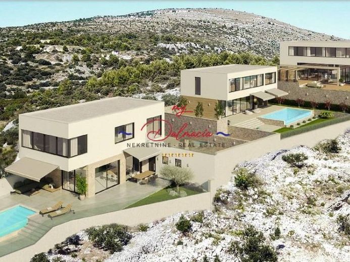 Seget Donji, Exklusive Villa Top Meerblick, 500 m zum Meer – फोटो 1