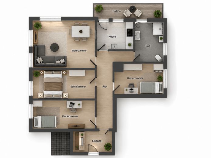 Wohnungspaket mit ca. 5,16 % Bruttorendite, Stellplätzen und Ausbaureserve in Schwarzenbek – Grundriss Wng1.