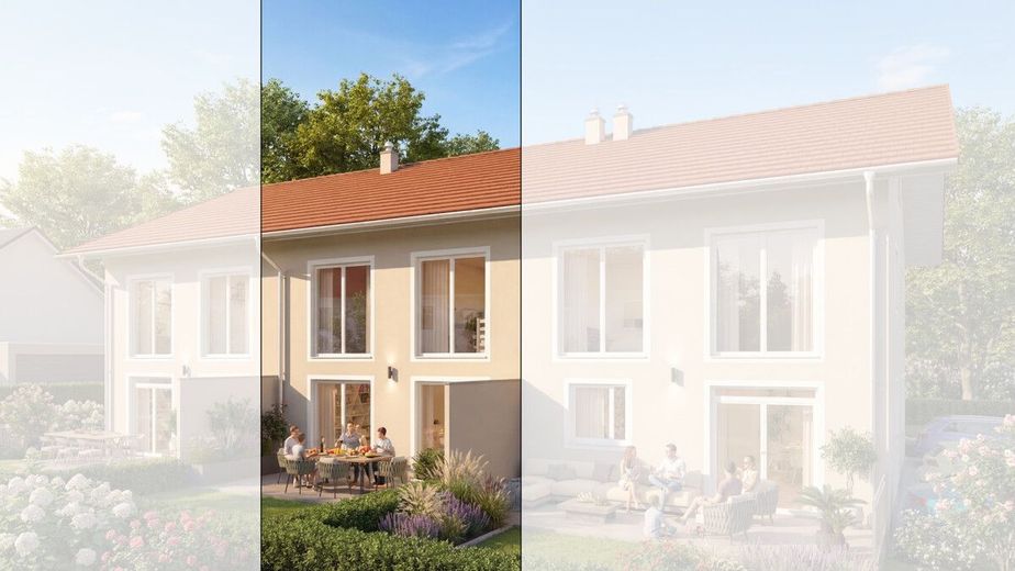 Qualität zum attraktiven Preis: Geräumiges Neubau-Reihenmittelhaus in Obing/Frabertsham – Gartenansicht
