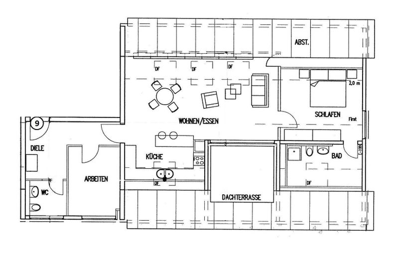 Helle 3-Zimmer-Dachgeschosswohnung mit Dachterrasse im Ortskern von Altdorf – Grundriss Wohnung Nr. 09