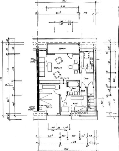 Grundriß mit Schrägen