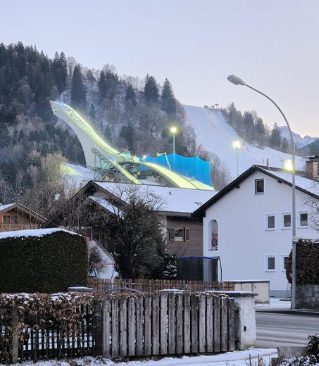 Skisprungschanze von Terrasse