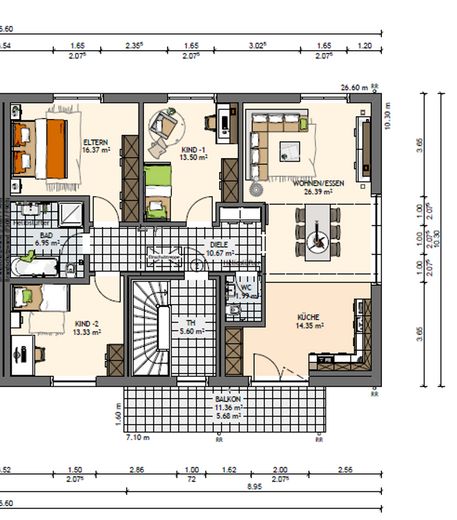 Ambizione urbana. Vivere nel verde. Esclusivo appartamento di 4 locali alle porte di Amburgo – Grundriss der 120-m²-Wohnung