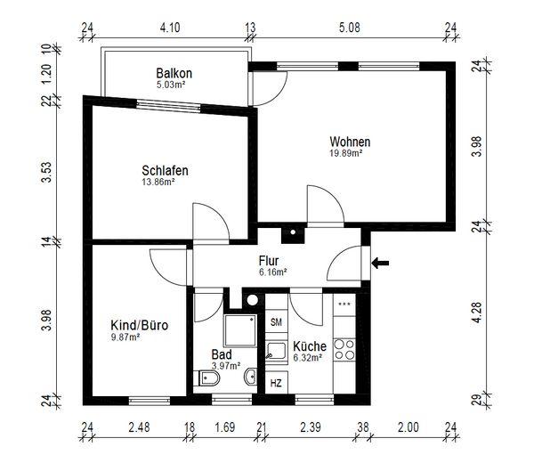 Grundriss Wohnung