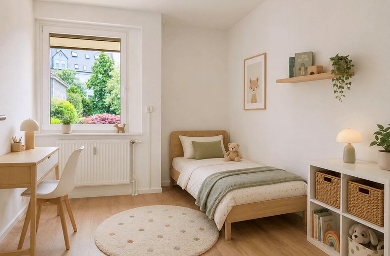 Frisch renovierte 3-Zi-Whg in gepflegter Wohnanlage - provisionsfrei! – Kinderzimmer