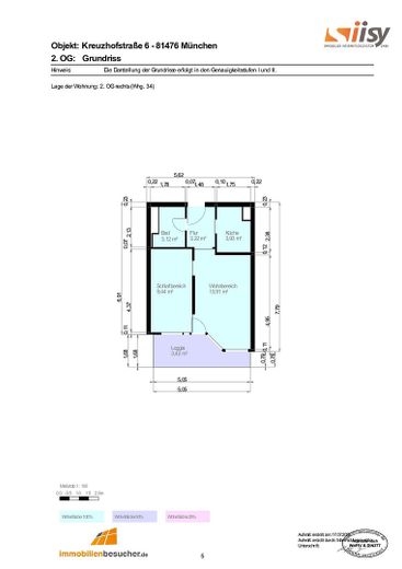 Schöner Wohnen, provisionsfreie/möblierte 1,5 Z-Whg.,2.OG, Lift, TG, 10 Min. U3, 5 % Rendite möglich – Grundriss