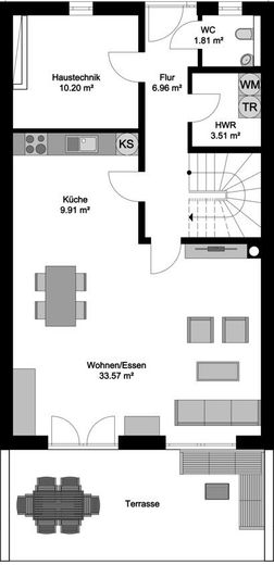 Qualität zum attraktiven Preis: Geräumiges Neubau-Reihenmittelhaus in Obing/Frabertsham – ERDGESCHOSS