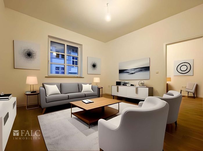 Tolles 2-Zimmer Appartement im Erdgeschoss! – Wohnzimmer Visualisiert