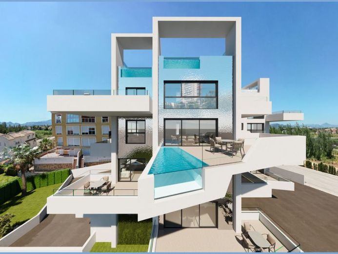 Architektoniczne arcydzieło! Nowe mieszkanie z widokiem na morze i prywatnym basenem w pobliżu plaży i pola golfowego w Oliva-Nova – Zdjęcie 1