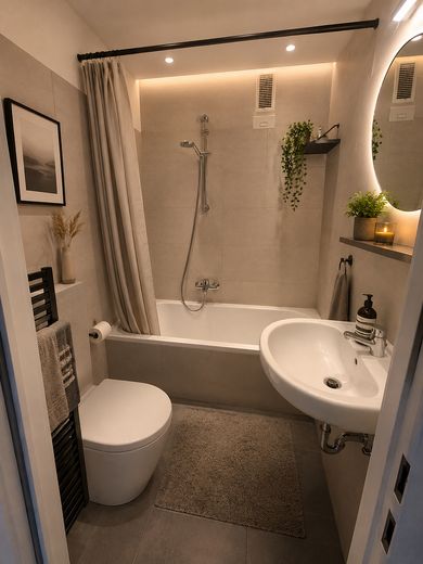 Helle 2-Zimmer Whg, bezugsfrei, im Komponistenviertel, provisionsfrei – Badezimmer saniert