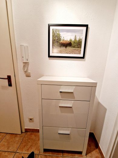Nähe Waldfriedhof: Möblierte 2-Zimmer Wohnung im EG, kleine Anlage m. Terrasse – Flur