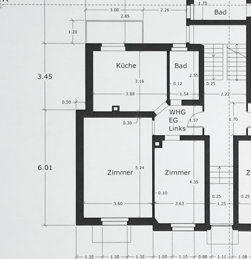 Provisionsfrei! Charmante vermietete 2-Zimmer-Altbau-Wohnung (ca.51 m²)+Balkon in der Südweststadt – Wohnungsgrundriss